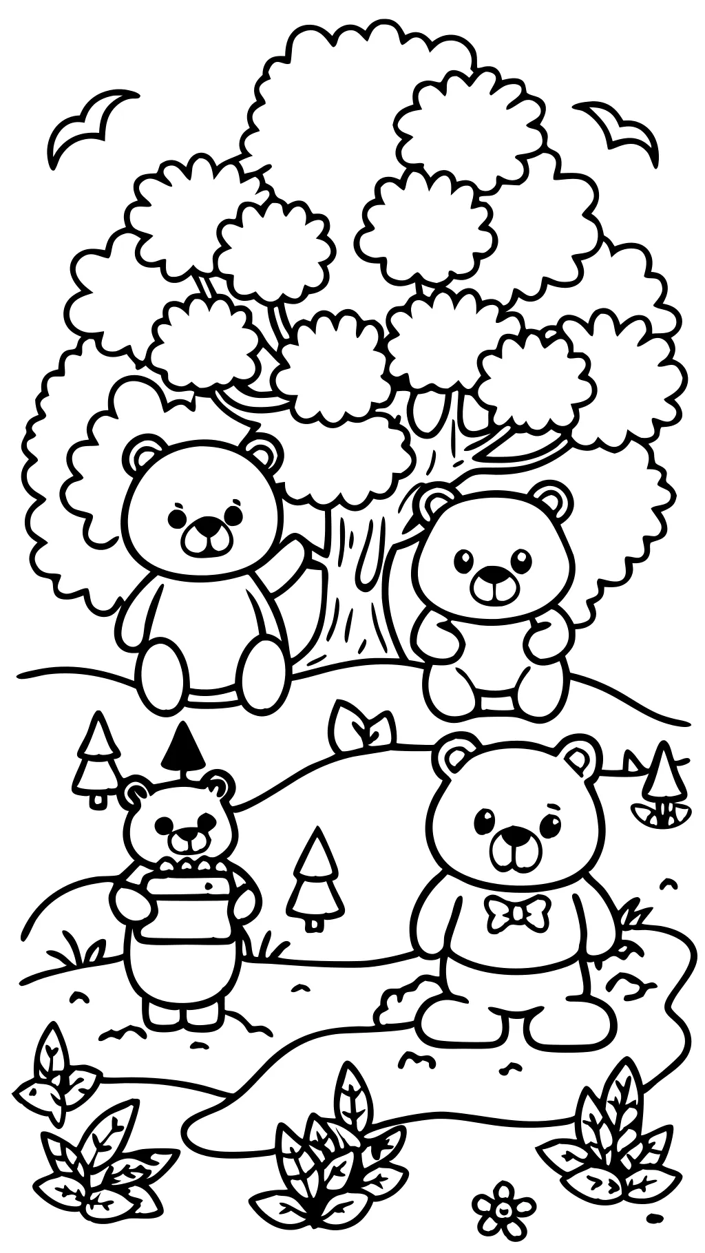 three bears coloring pages